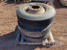 Pallet (3) 11R22.5 tires on steel wheels